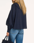 KERREN Fancy embro blouse blouse night blue