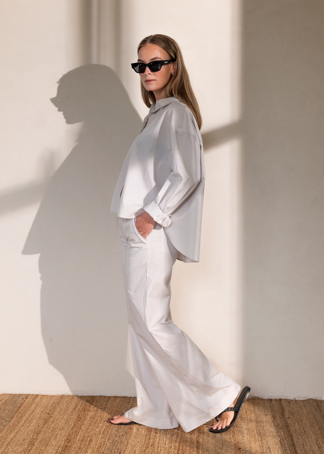 IBET pull on poplin pants Mineral Grey