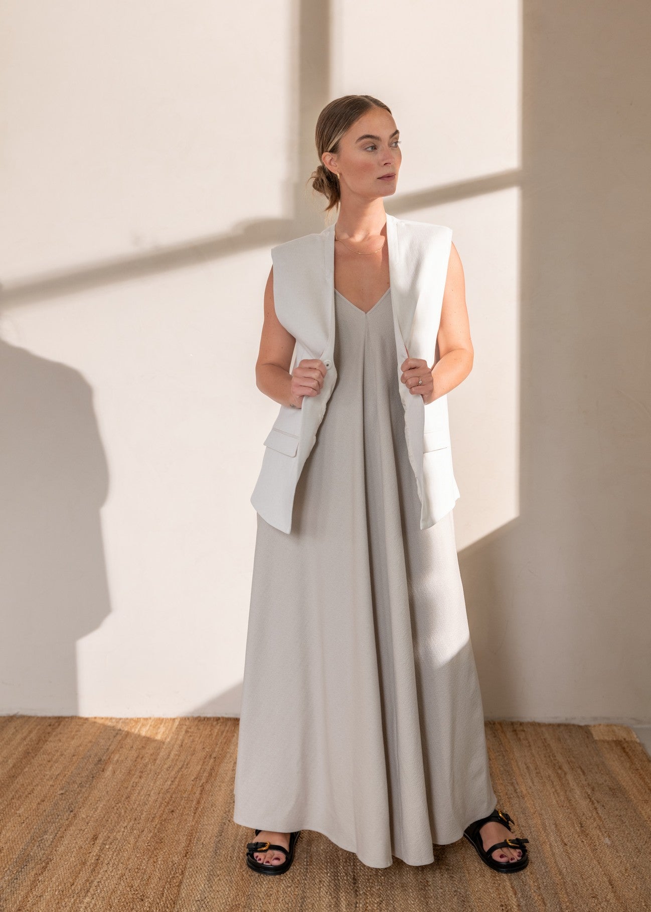 PAGE boxy gilet coconut milk