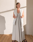 PAGE boxy gilet coconut milk