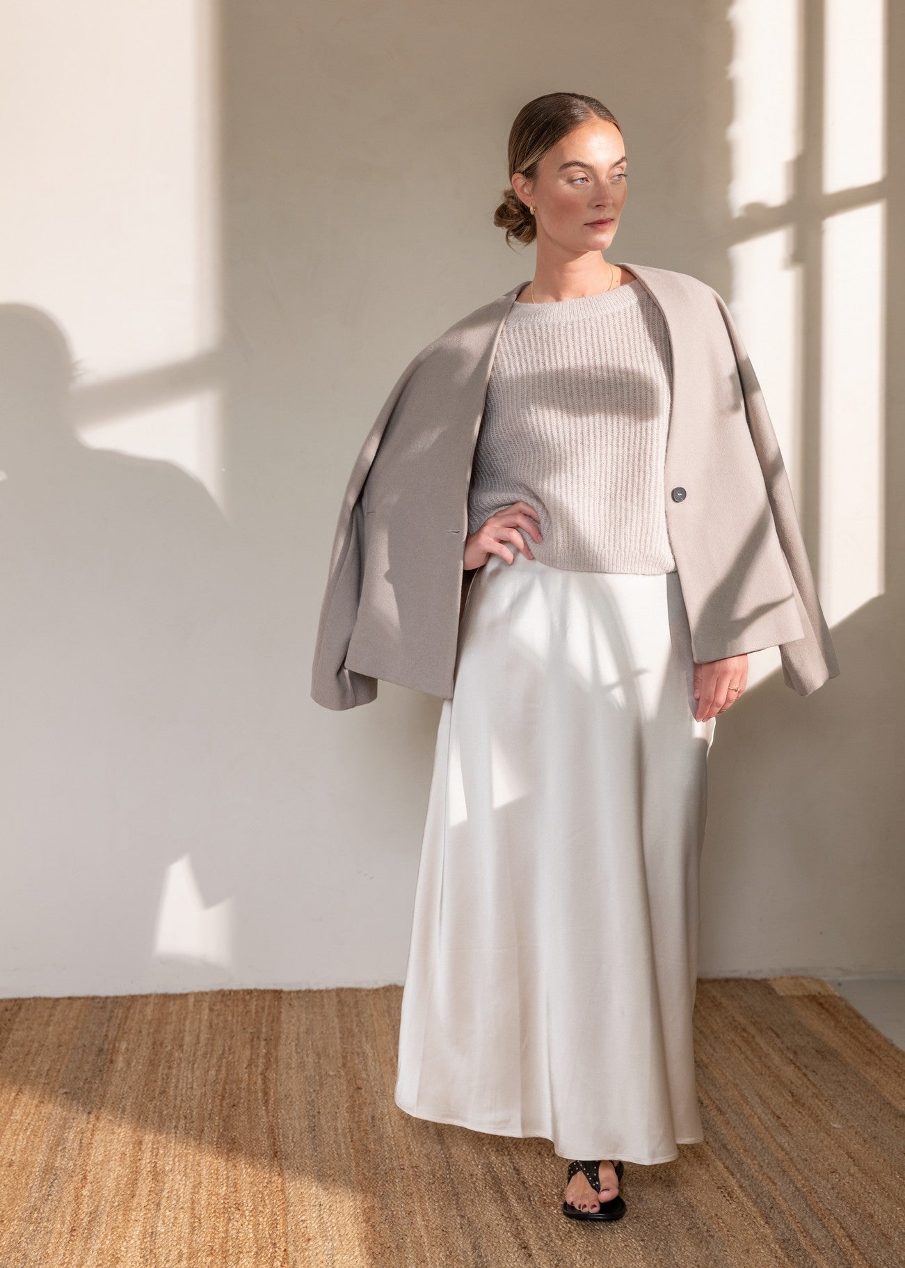 IVANN viscose maxi skirt Coconut Milk