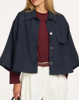 CLENDEAU Poncho shirt top night blue