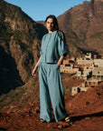 PERRY wide leg pleated pants