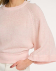 VELUSE Knitted wide sleeves alpaca blend sweater licht roze