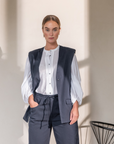 PAGE boxy gilet night blue