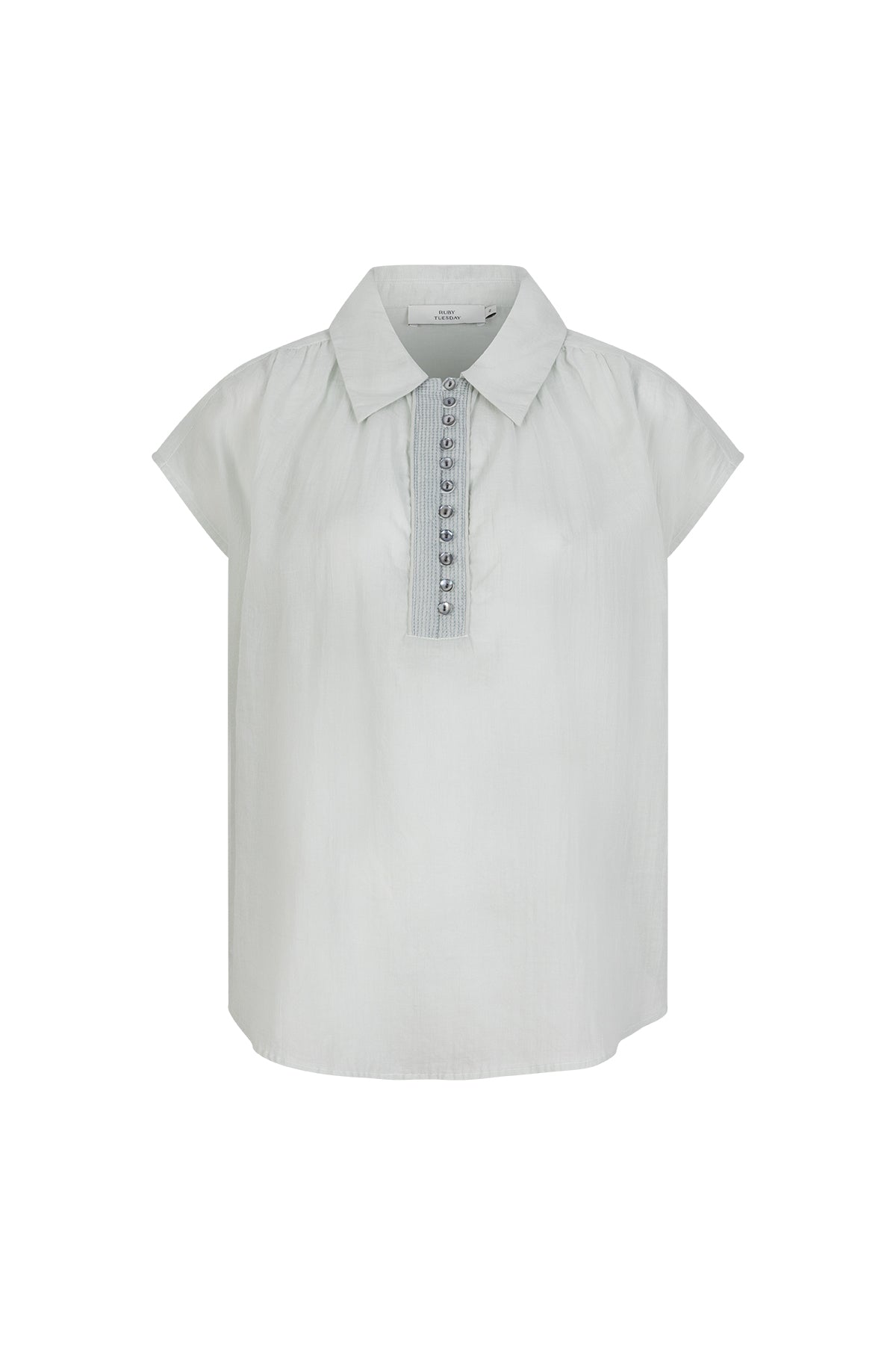 ILICE light green woven sleeveless blouse