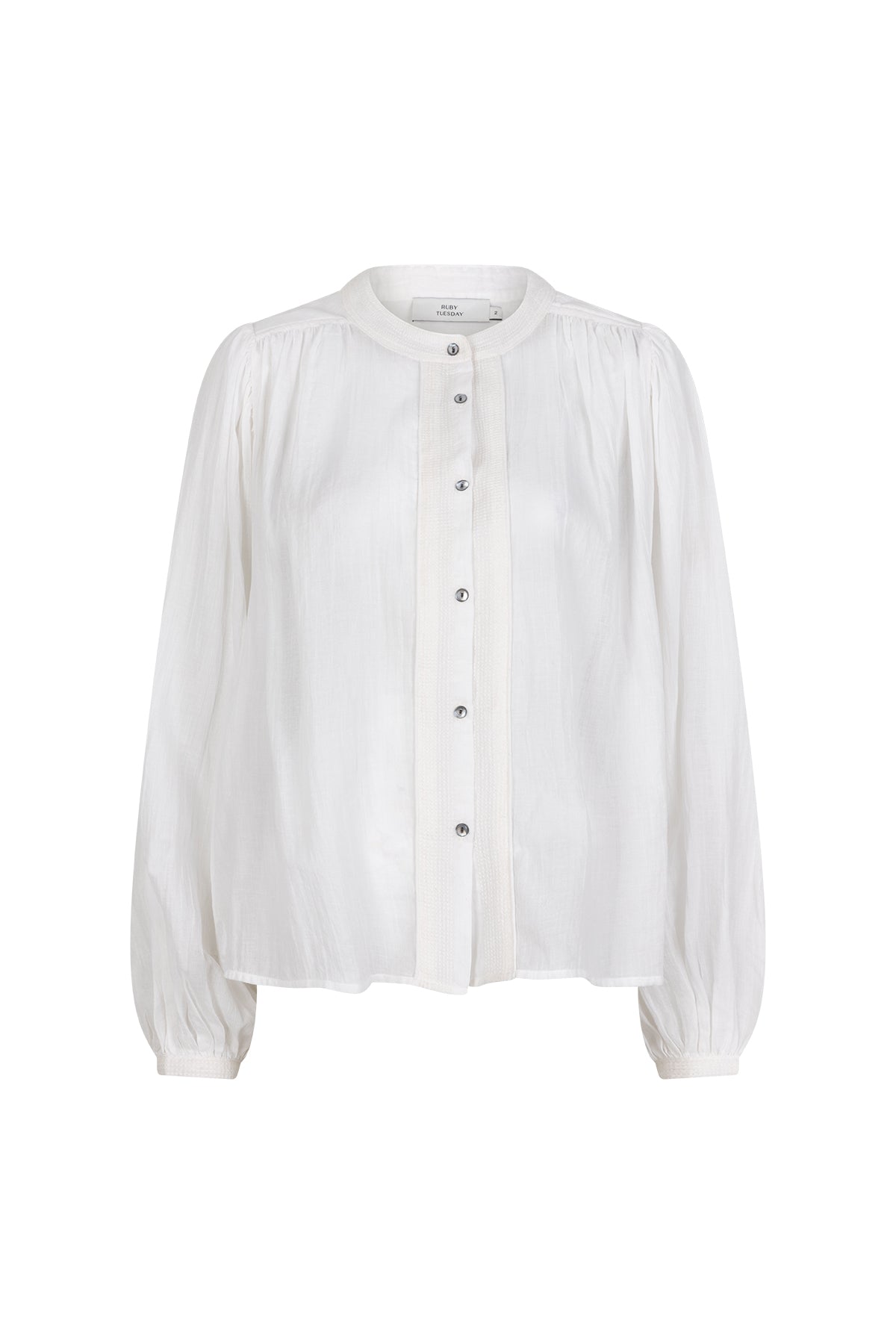 ILENE white long sleevs pleated blouse
