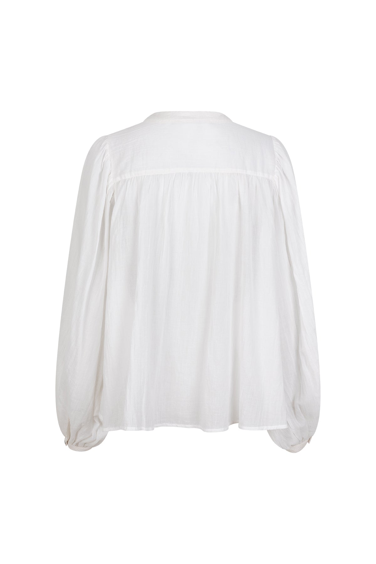 ILENE white long sleevs pleated blouse