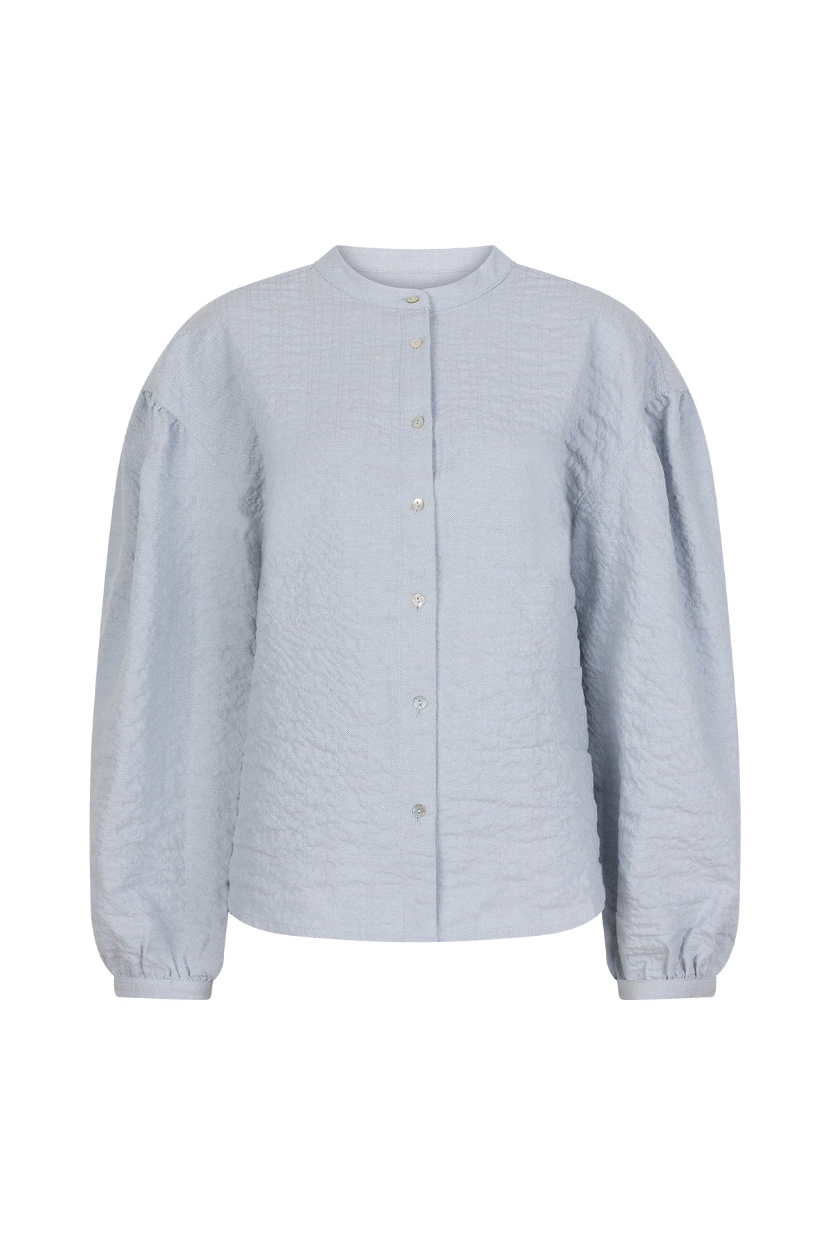 CAROO light blue dropped shoulder long sleeves blouse