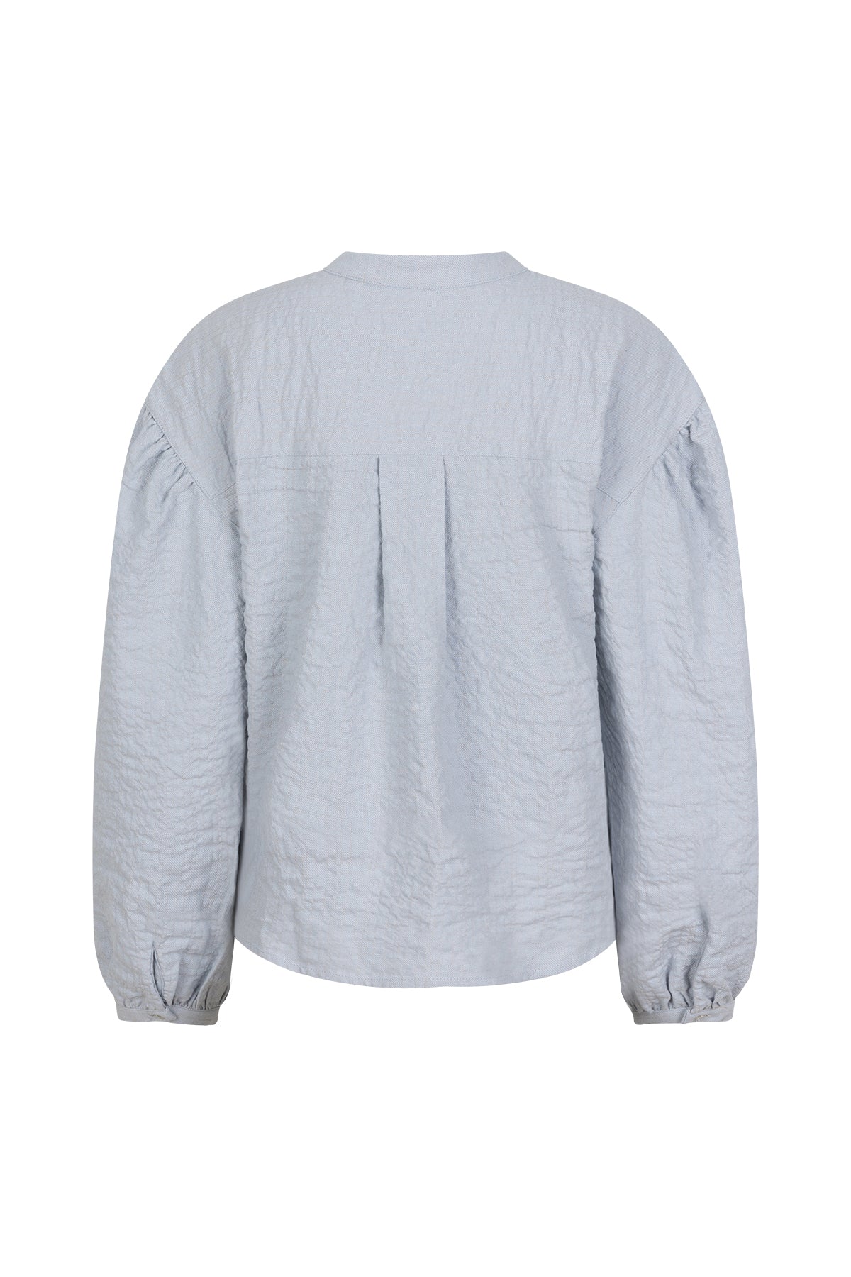 CAROO light blue dropped shoulder long sleeves blouse