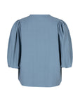 PERRYN short sleeves blouse top sea blue