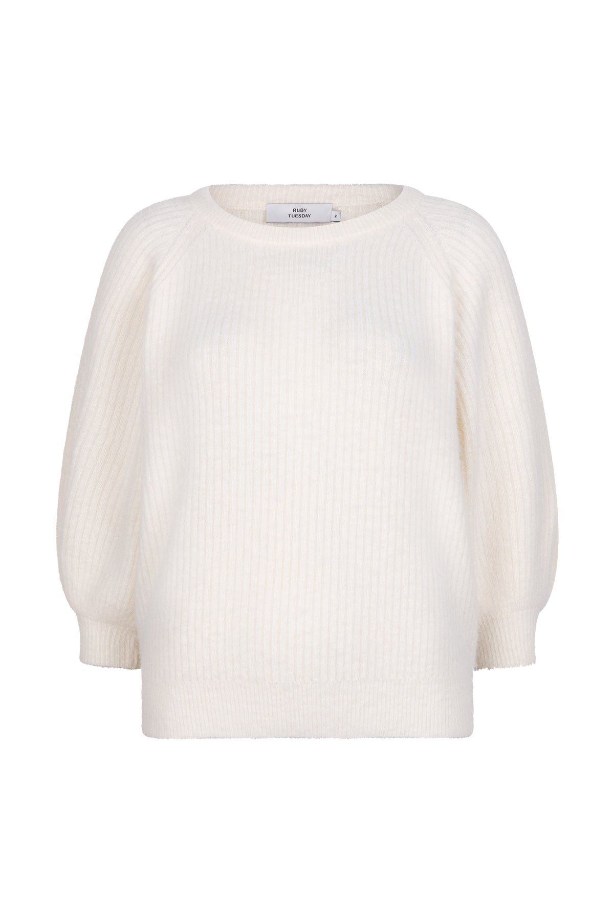 VEERE, off white round neck knitted top