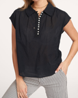 ILICE woven sleeveless top with collar