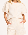 PHILLIS structured fabric shorts Warm Sand