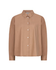 IBINE long sleeves poplin blouse coffee