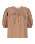IBENE short sleeves poplin top Coffee