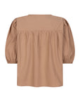 IBENE short sleeves poplin top Coffee