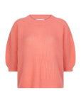 VIN round neck dropped half sleeves knit top Coral