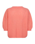 VIN round neck dropped half sleeves knit top Coral
