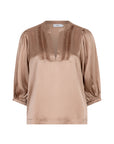 IVETT V neck smocked top Sunkiss