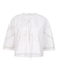 IMEAU short sleeve woven embroidery top Coconut Milk