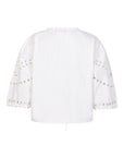 IMEAU short sleeve woven embroidery top Coconut Milk