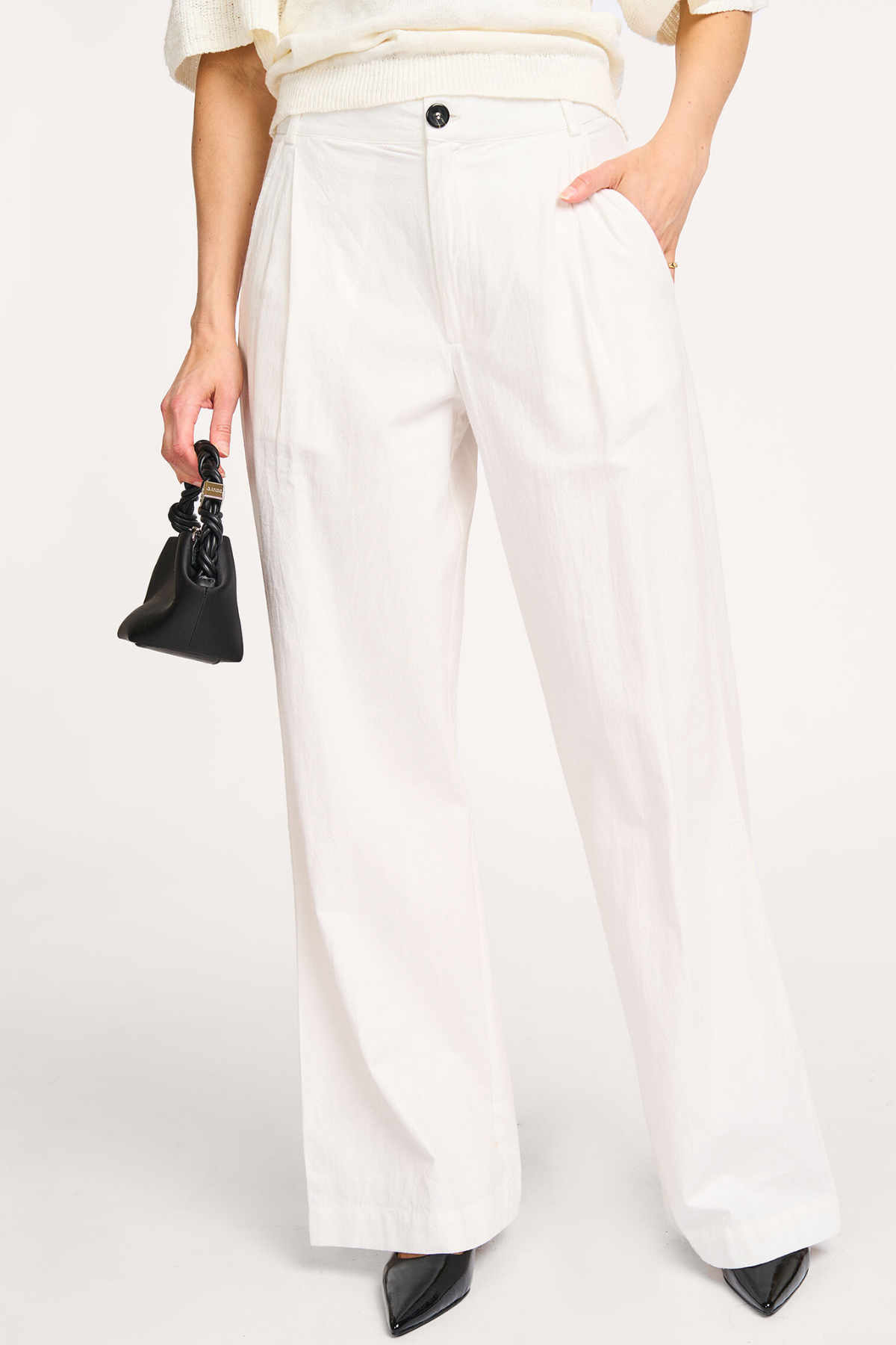 IEME straight pants with pleated waistband