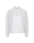 Imaani poplin plooi blouse wit