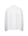 Imaani poplin plooi blouse wit