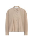 Imaani poplin plooi blouse zand