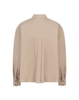 Imaani poplin plooi blouse zand