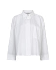 Imen dubbel manchet poplin blouse wit