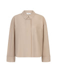 Imen dubbel manchet poplin blouse zand