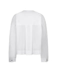 Imoo korte kraagloze blouse wit