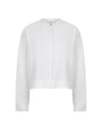 Imoo korte kraagloze blouse wit