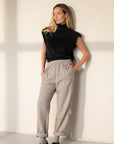 Vadim sleeveless merino blend col top anthracite