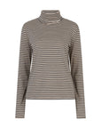 Cammi lange mouw gestreepte jersey col top