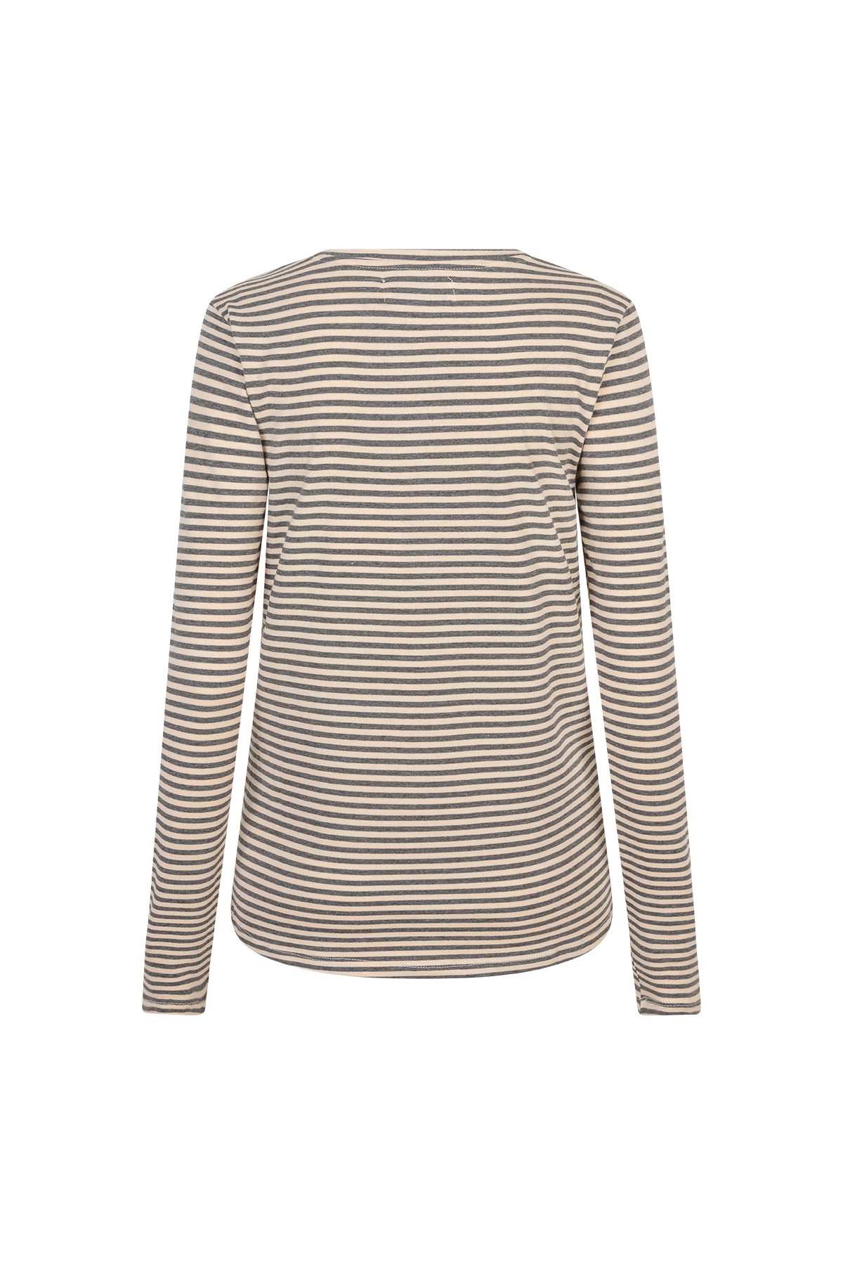 Caleb lange mouw gestreepte jersey ronde hals top