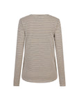 Caleb lange mouw gestreepte jersey ronde hals top