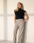 Chadi wolblend pantalon taupe melange