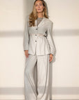 Perlas rechte wijde pijp pantalon elastische taille