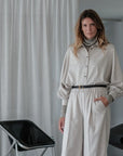 Perlas rechte wijde pijp pantalon elastische taille