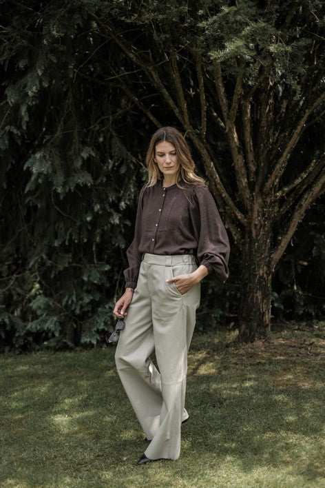 Ide long pleated blouse