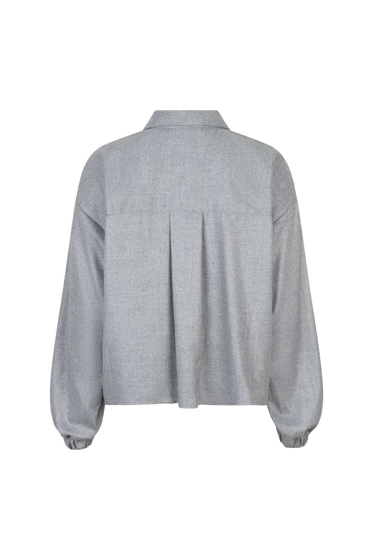Perrine cropped shirt Grey Melange with elastic cuffs