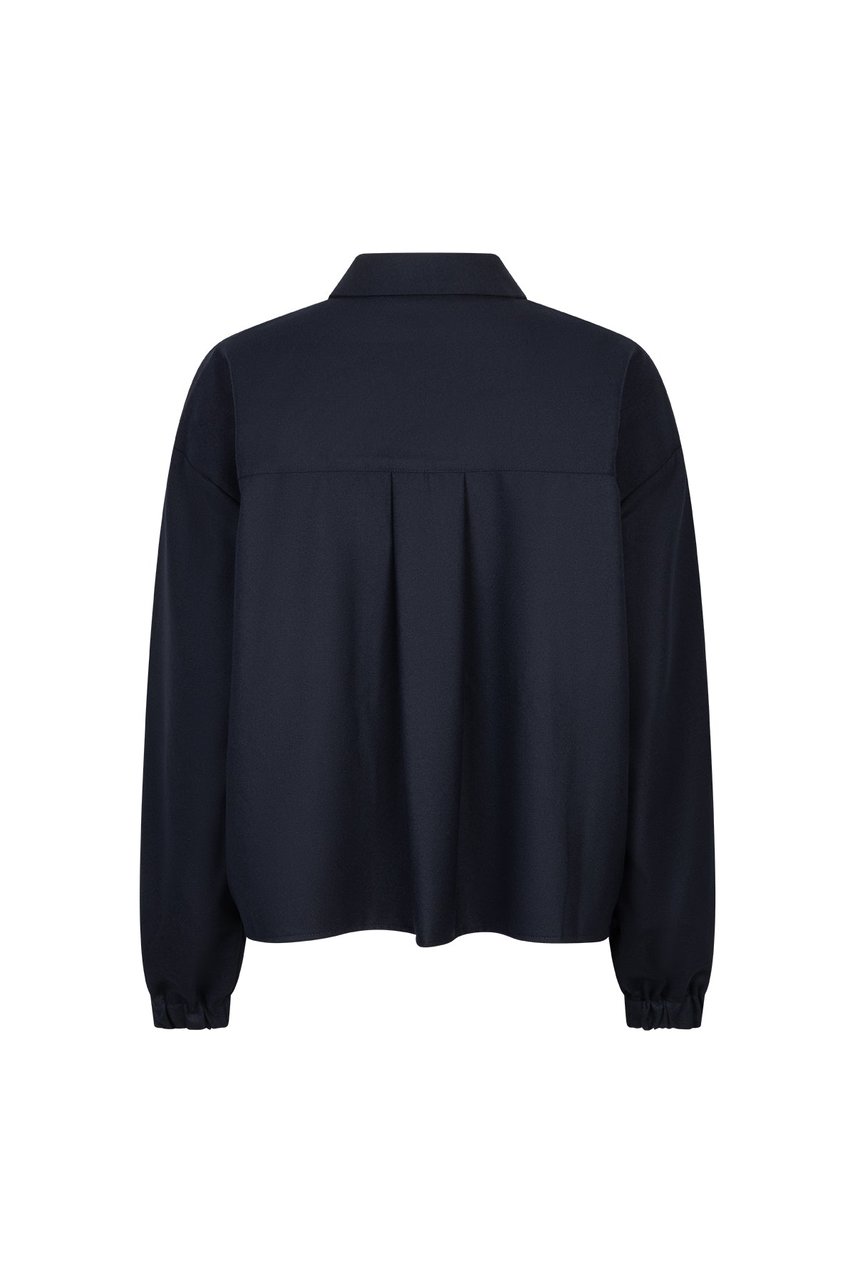Perrine cropped shirt Night Blue with elastic cuffs