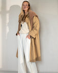Ciro long waxed coat with fur detachable fur lining