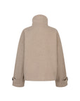 Mari short boxy woolen jacket Taupe with collar