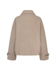 Mari short boxy woolen jacket Taupe with collar