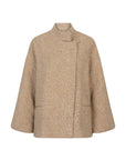 Mille lined woolen kimono jacket w collar