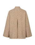 Mille lined woolen kimono jacket w collar